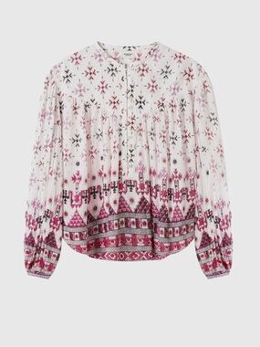NEW Isabel Marant Etoile Pink Shimmer Print Blouse - FR 40
